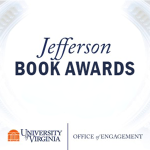 Image of student accepting Jefferson Book Award from presenter
