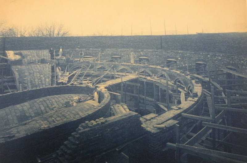Photograph of Old Cabell Hall under construction in 1896