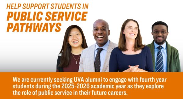 Flyer graphic with people smiling and text above and below