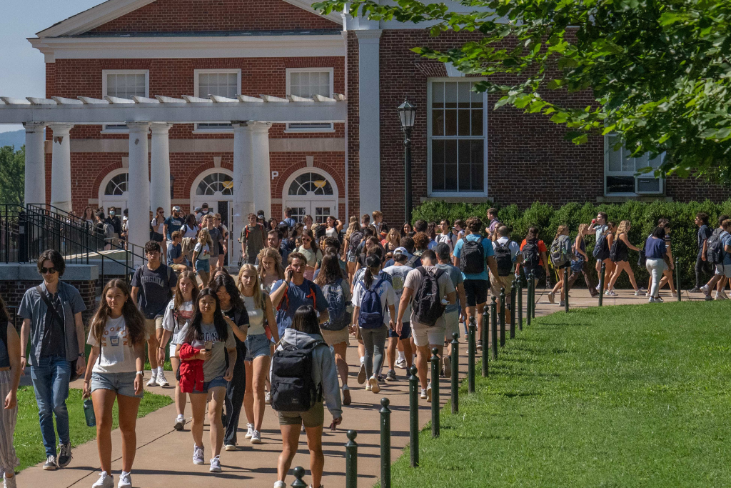 Students walking on Grounds 