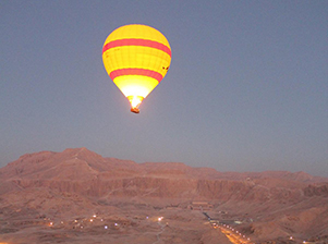 Hot air balloon over Luxor Egypt
