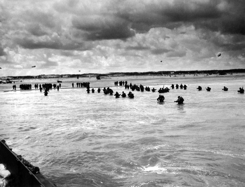 U.S. Troops Wading to Utah Beach