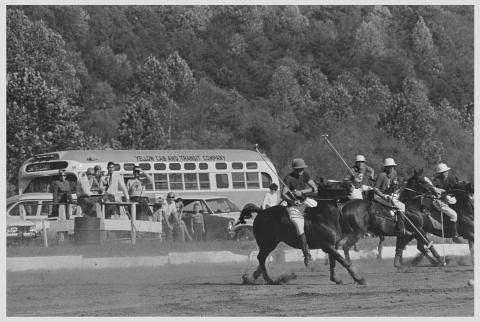 Players and crowd at a 1950s Polo Match, University of Virginia versus Yale University