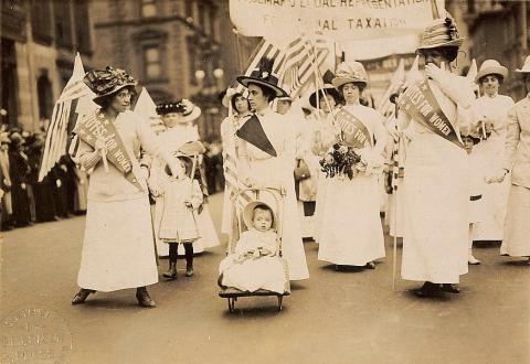 Youngest parader in New York City suffragist parade