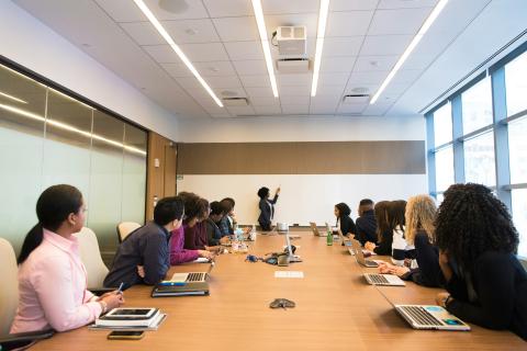 Office presentation in conference room